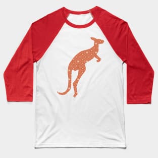 Kangaroo Silhouette with Pattern Baseball T-Shirt